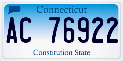 CT license plate AC76922