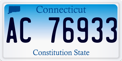 CT license plate AC76933