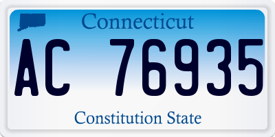 CT license plate AC76935