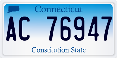 CT license plate AC76947