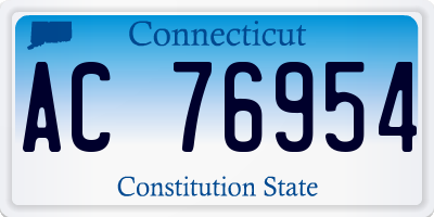 CT license plate AC76954