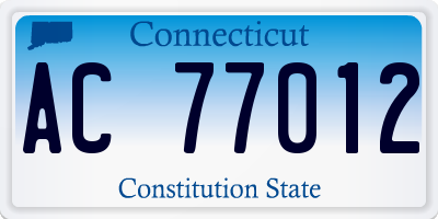 CT license plate AC77012