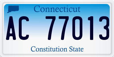 CT license plate AC77013