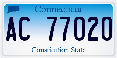 CT license plate AC77020