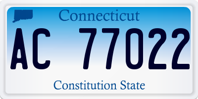 CT license plate AC77022