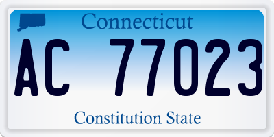 CT license plate AC77023