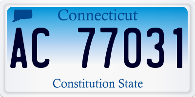 CT license plate AC77031