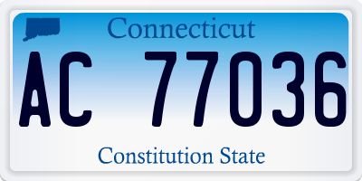 CT license plate AC77036