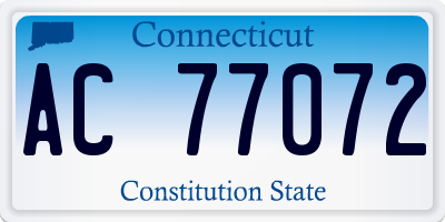 CT license plate AC77072