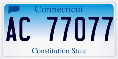 CT license plate AC77077