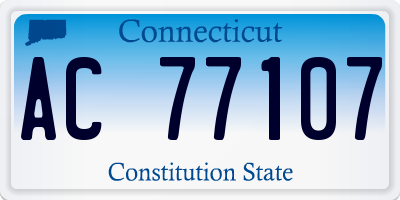 CT license plate AC77107