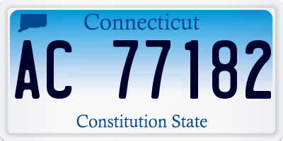 CT license plate AC77182