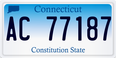 CT license plate AC77187