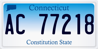 CT license plate AC77218