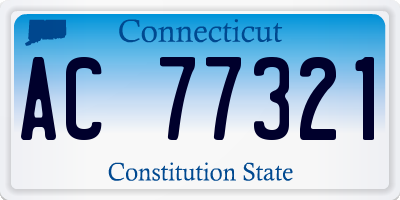CT license plate AC77321