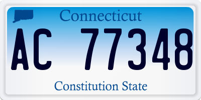 CT license plate AC77348
