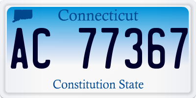 CT license plate AC77367