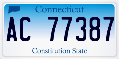 CT license plate AC77387