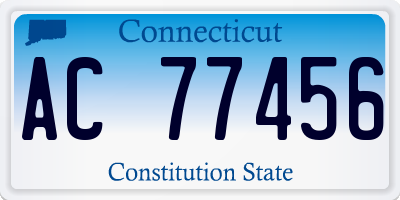 CT license plate AC77456