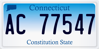 CT license plate AC77547