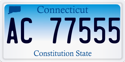 CT license plate AC77555