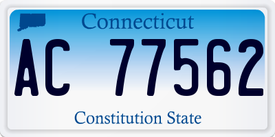 CT license plate AC77562