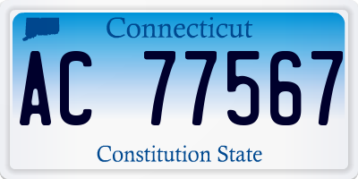 CT license plate AC77567