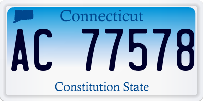 CT license plate AC77578