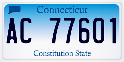 CT license plate AC77601