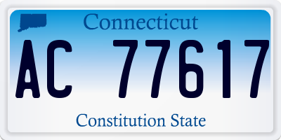 CT license plate AC77617