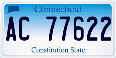 CT license plate AC77622