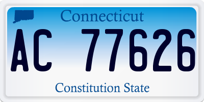 CT license plate AC77626