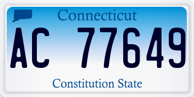 CT license plate AC77649