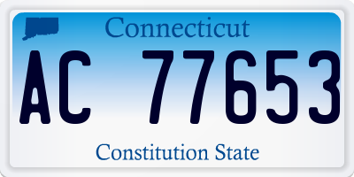 CT license plate AC77653