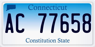 CT license plate AC77658