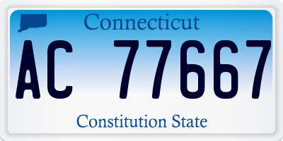 CT license plate AC77667