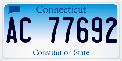 CT license plate AC77692
