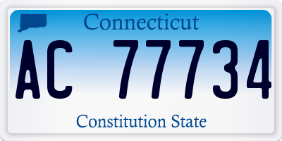 CT license plate AC77734