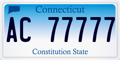 CT license plate AC77777