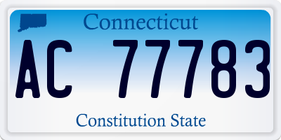 CT license plate AC77783