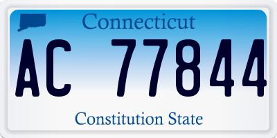 CT license plate AC77844