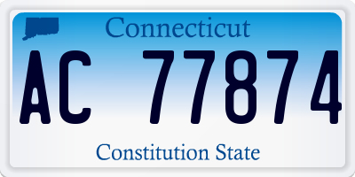 CT license plate AC77874