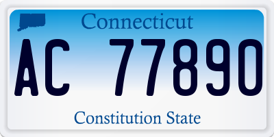 CT license plate AC77890