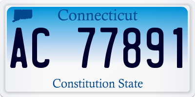 CT license plate AC77891
