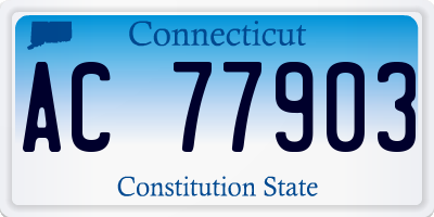 CT license plate AC77903