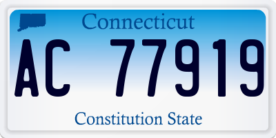 CT license plate AC77919
