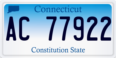 CT license plate AC77922
