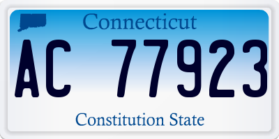 CT license plate AC77923