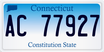 CT license plate AC77927