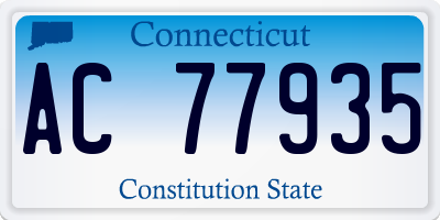 CT license plate AC77935